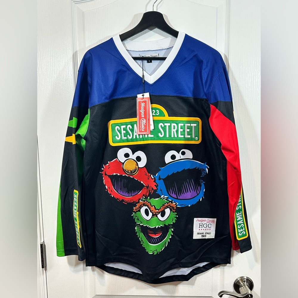 Sesame Street Embroidered Hockey Jersey Headgear Classics Authentic Size: Med